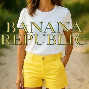 Banana Republic City Chino Yellow Vibrant Shorts 2